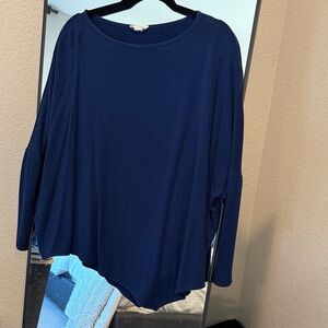 Helmut Lang Deep Blue Long Sleeve Top
